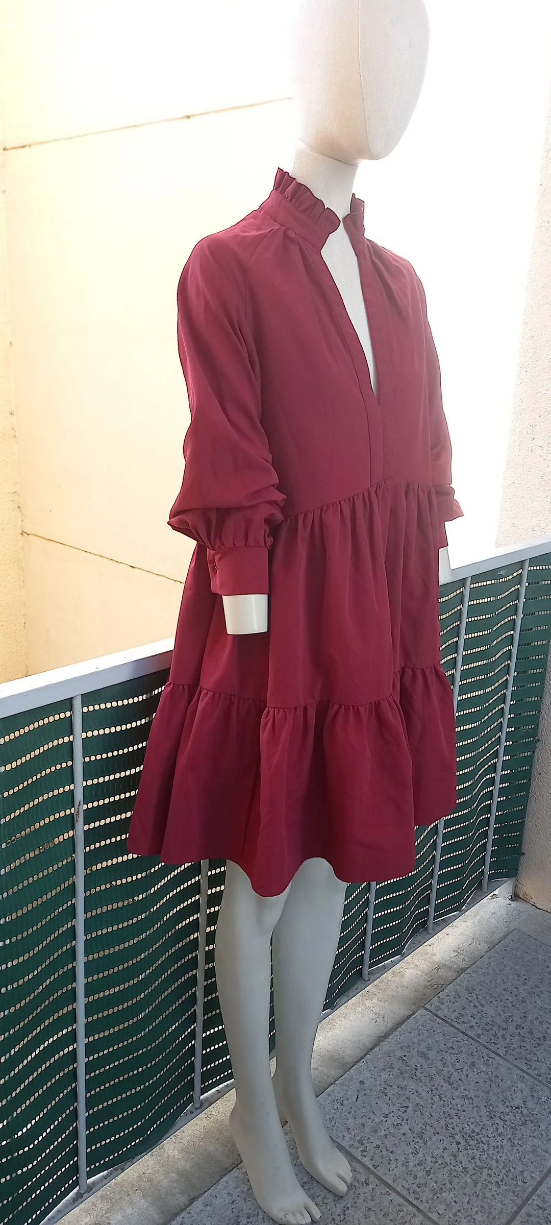 Chique bordeaux jurk S – photo 8